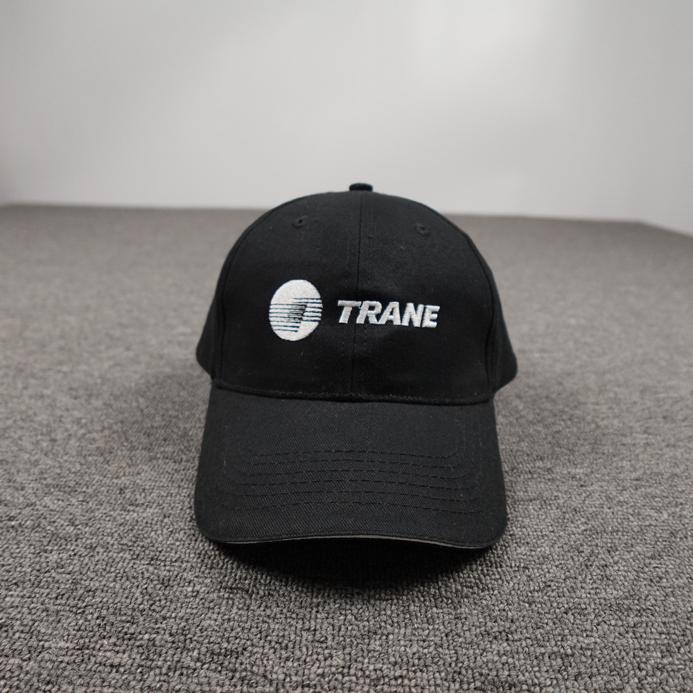 Vintage Trane Hat Cap Strap Back Mens One Size Black Twill Baseball HVAC Logo